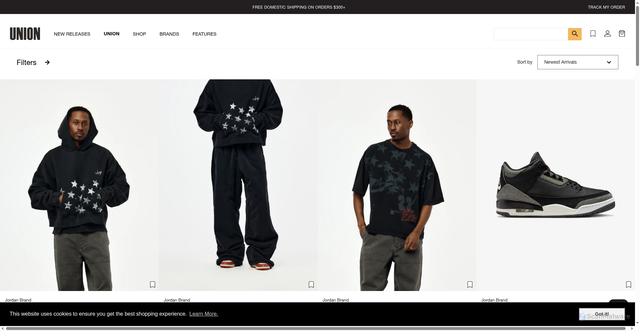 Security scan screenshot of https://store.unionlosangeles.com/collections/jordan-brand?srsltid=AfmBOorKbkFXymKVEz2l9Ns4Elyps0FZzjqWKVlB3UOFBd7qPz9oL1OT