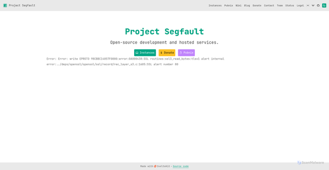 Security scan screenshot of https://psf.lt