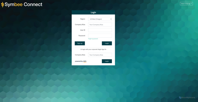 Security scan screenshot of https://us-west-2.symbeeconnect.com