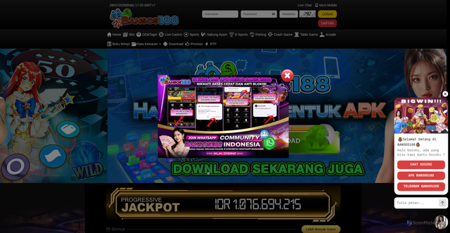 Security scan screenshot of https://noindek2-bansos188.xyz/desktop/home