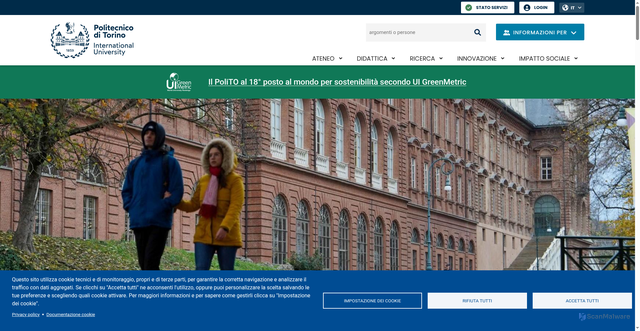 Security scan screenshot of https://www.polito.it/