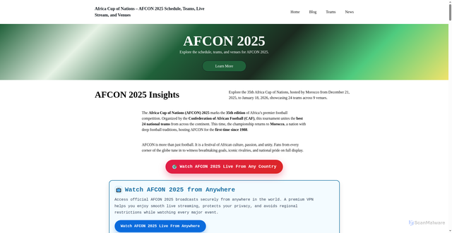 Security scan screenshot of https://cupofnations2025.com/