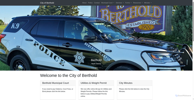 Security scan screenshot of https://berthold-nd.gov/