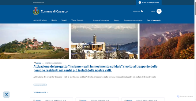 Security scan screenshot of https://www.comune.casasco.al.it