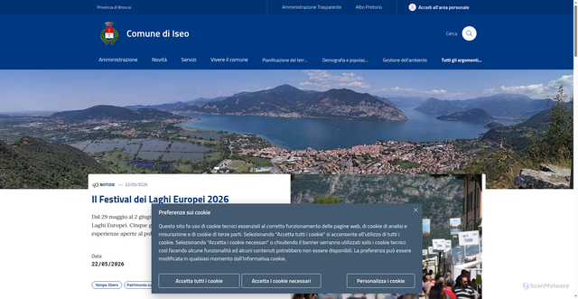 Security scan screenshot of https://www.comune.iseo.bs.it