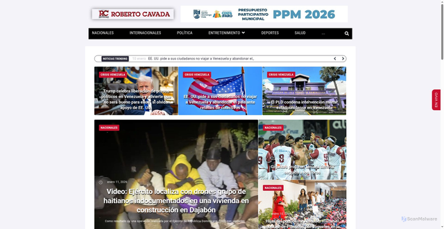 Security scan screenshot of https://robertocavada.com