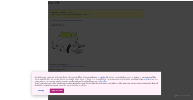 Security scan screenshot of https://commt.idealista.pt