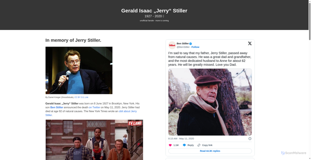 Security scan screenshot of https://jerry-stiller.com/