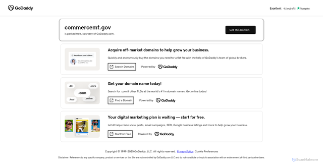 Security scan screenshot of https://commercemt.gov/