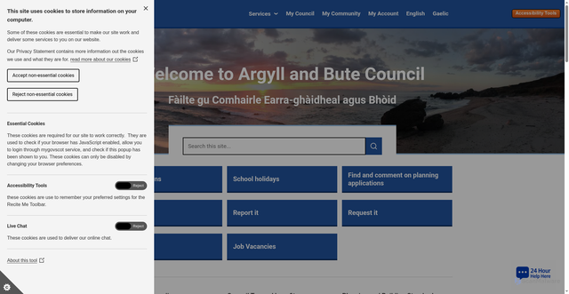 Security scan screenshot of https://www.argyll-bute.gov.uk/