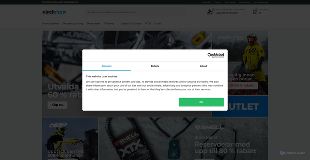 Security scan screenshot of https://sledstore.se