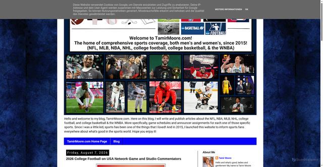Security scan screenshot of https://tamirmoore.blogspot.com/2026/08/2026-college-football-on-usa-network.html