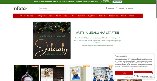 Security scan screenshot of https://nfoto.no/julesalg/?utm_source=nfoto.no&utm_campaign=4b16fdef2f-Nyhetsbrev_COPY_01&utm_medium=email&utm_term=0_-eec99c5cf4-4832893&mc_cid=4b16fdef2f&mc_eid=UNIQID