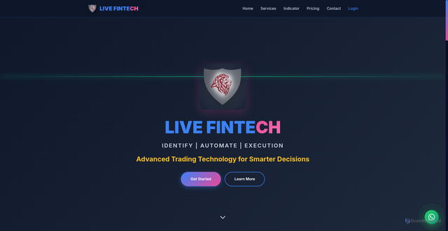 Security scan screenshot of https://livefintechalgo.com/index