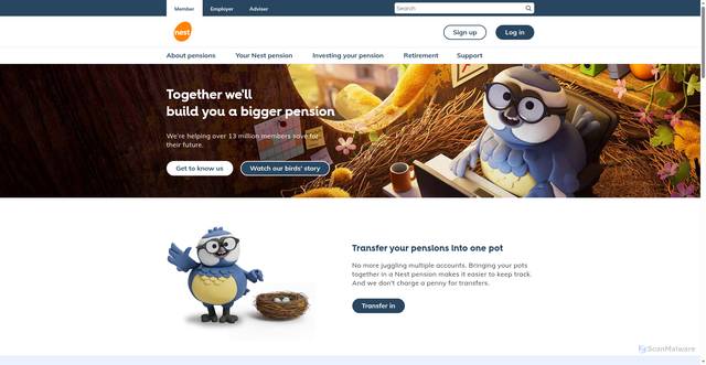 Security scan screenshot of https://www.nestpensions.org.uk/schemeweb/nest.html