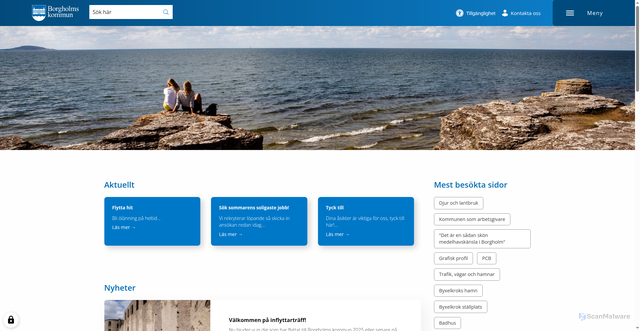 Security scan screenshot of http://www.borgholm.se