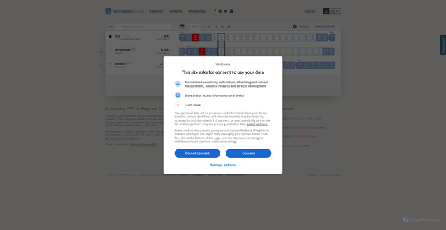 Security scan screenshot of https://www.worldtimebuddy.com/est-to-mexico-reynosa