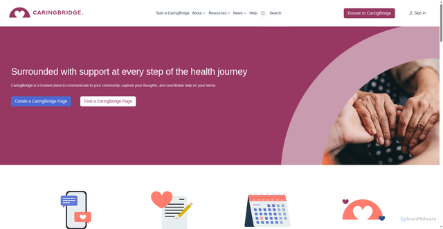 Security scan screenshot of https://www.caringbridge.org