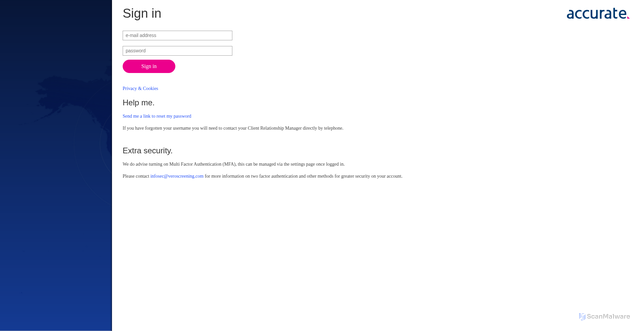 Security scan screenshot of https://client.verocloud.com
