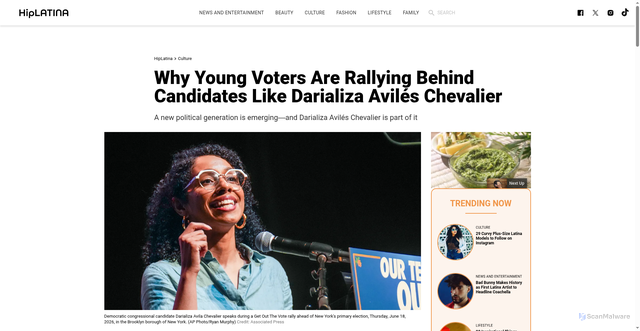Security scan screenshot of https://hiplatina.com/darializa-aviles-chevalier-nyc-candidate-13th-district-dominican-interview/