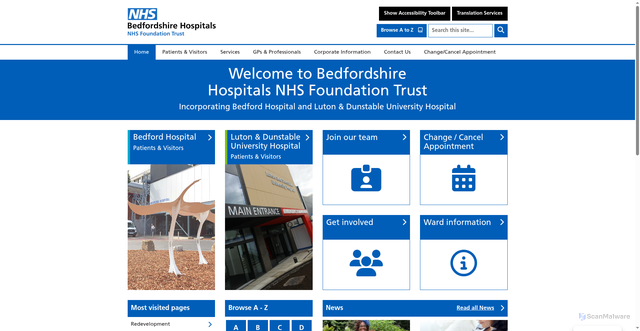Security scan screenshot of http://www.ldh.nhs.uk