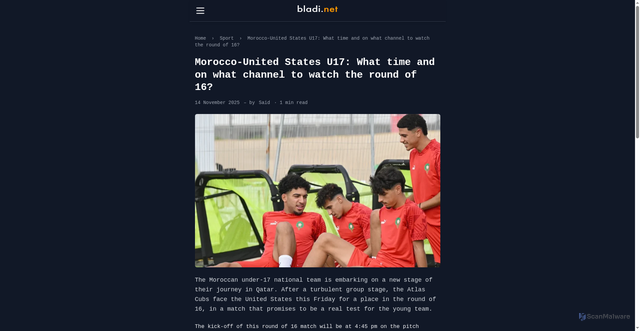 Security scan screenshot of https://en.bladi.net/morocco-united-states-u17-what-time-and-what-channel-watch-round,117889.html