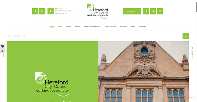 Security scan screenshot of http://www.herefordcitycouncil.gov.uk
