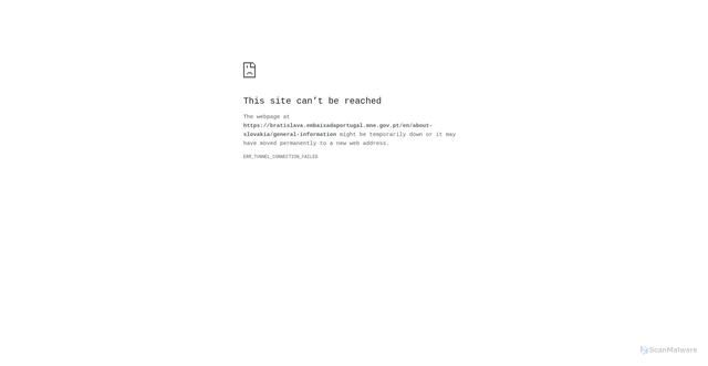 Security scan screenshot of https://bratislava.embaixadaportugal.mne.gov.pt/en/about-slovakia/general-information