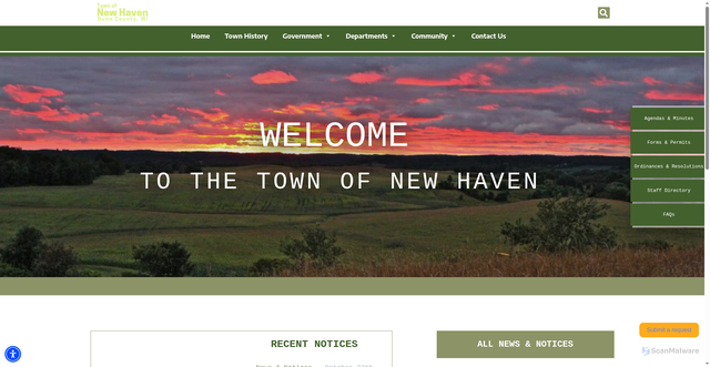 Security scan screenshot of https://townofnewhavendunnwi.gov/