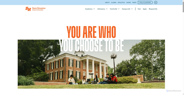 Security scan screenshot of https://www.shsu.edu