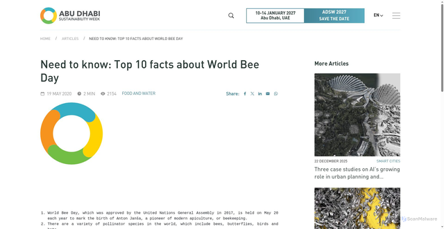 Security scan screenshot of https://abudhabisustainabilityweek.com/en/media/articles/need-to-know-top-10-facts-about-world-bee-day