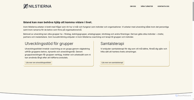 Security scan screenshot of https://nilstierna.se