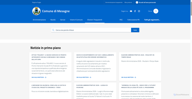 Security scan screenshot of https://www.comune.mesagne.br.it
