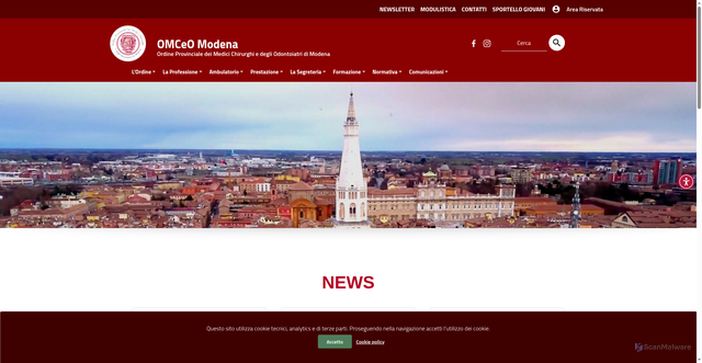 Security scan screenshot of https://ordinemedicimodena.it/