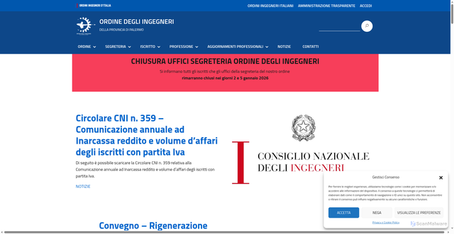 Security scan screenshot of https://palermo.ordingegneri.it/