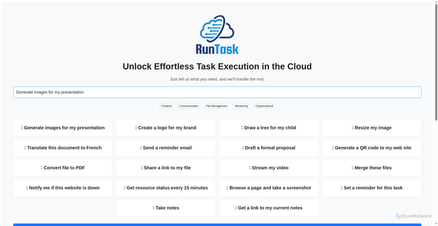 Security scan screenshot of http://aitask-app.pages.dev/