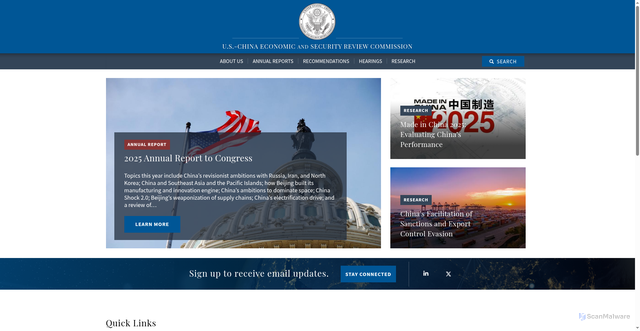 Security scan screenshot of https://www.uscc.gov/