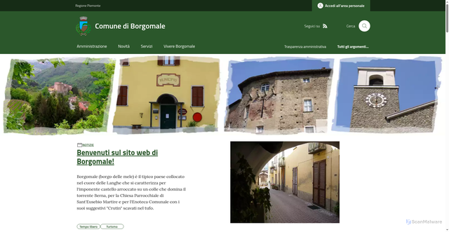 Security scan screenshot of https://www.comune.borgomale.cn.it/