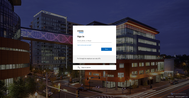 Security scan screenshot of https://ewingcole-my.sharepoint.com