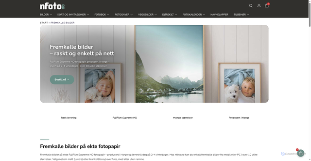 Security scan screenshot of https://nfoto.no/fremkalle-bilder/?utm_source=nfoto.no&utm_campaign=814dd7303a-EMAIL_CAMPAIGN_2026_07_13_05_36&utm_medium=email&utm_term=0_-814dd7303a-4832893&mc_cid=814dd7303a&mc_eid=UNIQID