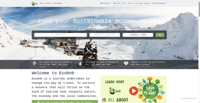 Security scan screenshot of https://ecobnb.com
