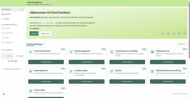 Security scan screenshot of https://farmtoolbox.ai