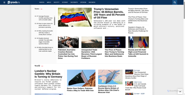 Security scan screenshot of https://english.pravda.ru