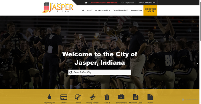 Security scan screenshot of https://www.jasperindiana.gov/
