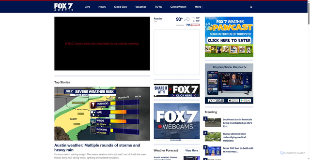 Security scan screenshot of https://fox7austin.com