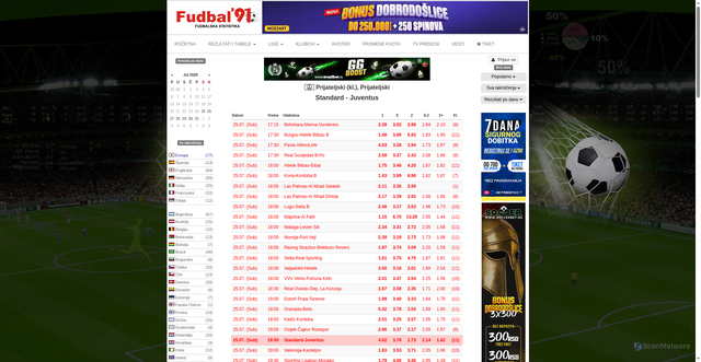 Security scan screenshot of https://www.fudbal91.com/soccer_clubs/compare/Standard_vs_Juventus/16573