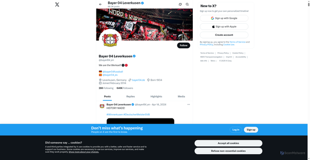 Security scan screenshot of https://x.com/bayer04_en