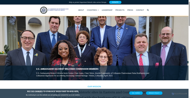 Security scan screenshot of https://www.heritageabroad.gov/