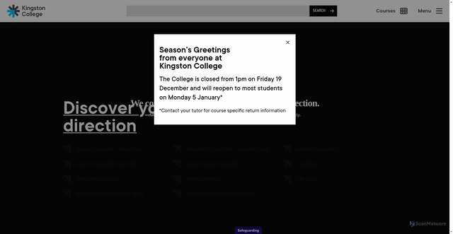 Security scan screenshot of https://stcg.ac.uk/kingston-college