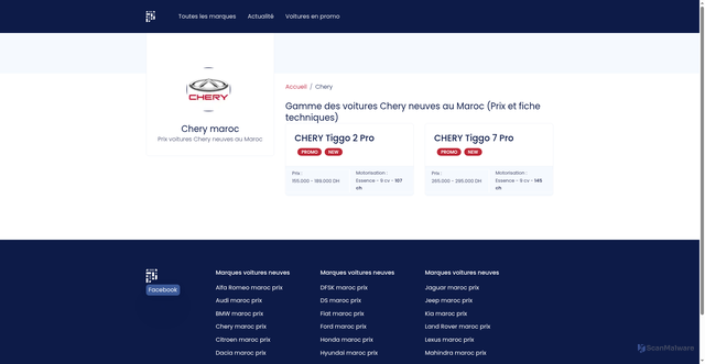 Security scan screenshot of https://voituregatsby.pages.dev/chery/